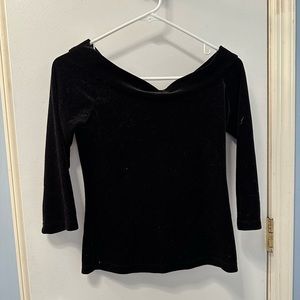Black Velvet Cowl Neck Top
